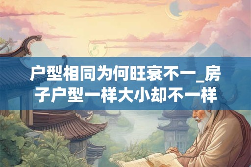 户型相同为何旺衰不一_房子户型一样大小却不一样