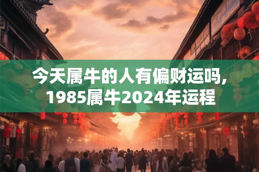 今天属牛的人有偏财运吗,1985属牛2024年运程