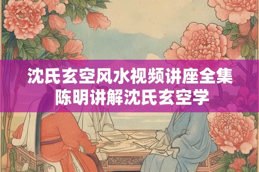 沈氏玄空风水视频讲座全集 陈明讲解沈氏玄空学
