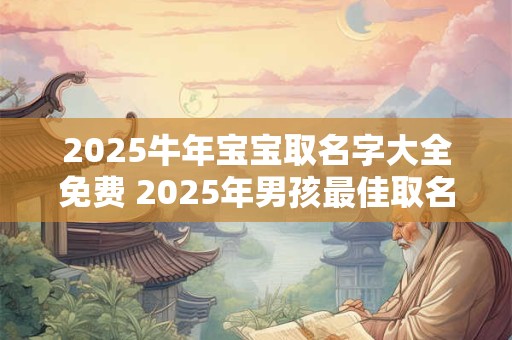 2025牛年宝宝取名字大全免费 2025年男孩最佳取名大全