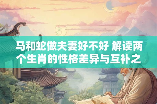 马和蛇做夫妻好不好 解读两个生肖的性格差异与互补之道