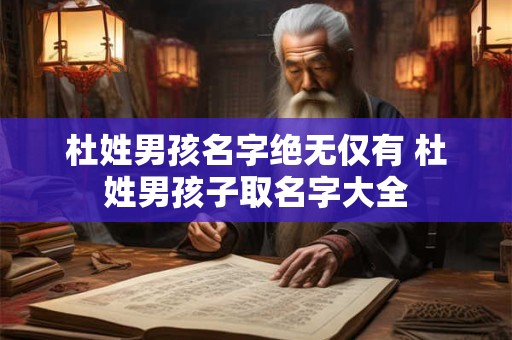 杜姓男孩名字绝无仅有 杜姓男孩子取名字大全