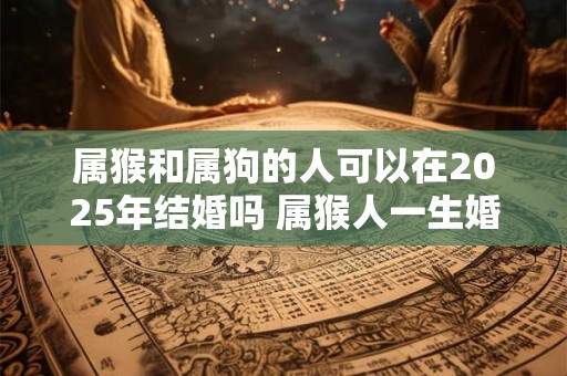 详细阅读:属猴和属狗的人可以在2025年结婚吗 属猴人一生婚姻好吗 属猴和属狗的人可以在2025年结婚吗 属猴人一生婚姻好吗
