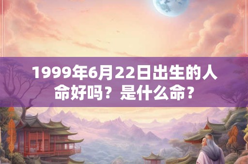 1999年6月22日出生的人命好吗？是什么命？