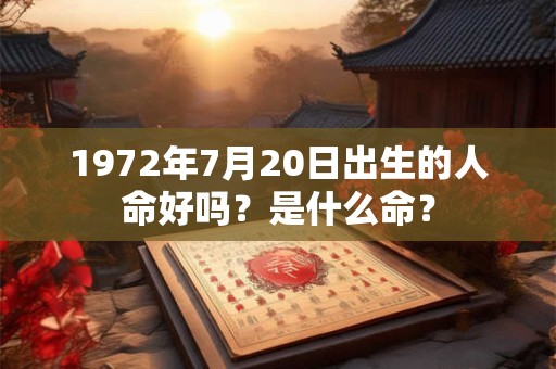 1972年7月20日出生的人命好吗?是什么命? 1972年7月20日出生的人命好吗?是什么命?