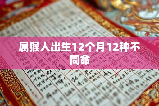 属猴人出生12个月12种不同命