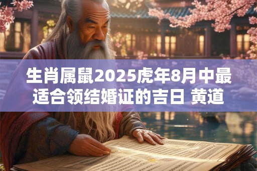 生肖属鼠2025虎年8月中最适合领结婚证的吉日 黄道吉日分析
