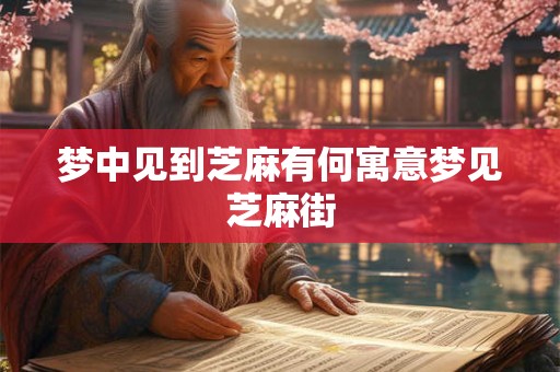 梦中见到芝麻有何寓意梦见芝麻街