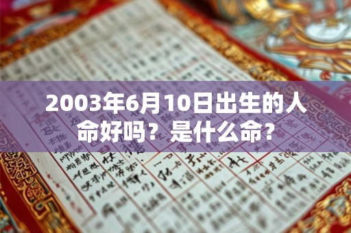 2003年6月10日出生的人命好吗？是什么命？