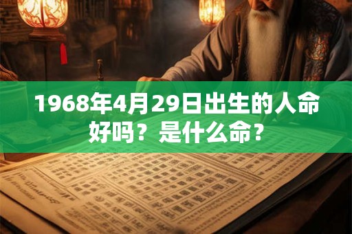 1968年4月29日出生的人命好吗？是什么命？