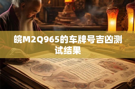 皖M2Q965的车牌号吉凶测试结果