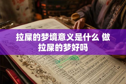 拉屎的梦境意义是什么 做拉屎的梦好吗