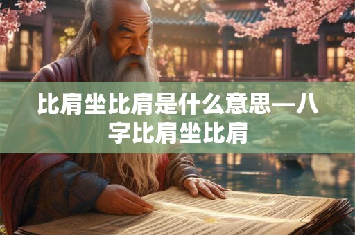 比肩坐比肩是什么意思—八字比肩坐比肩