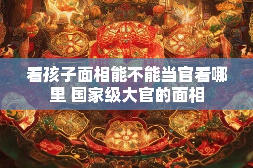看孩子面相能不能当官看哪里 国家级大官的面相
