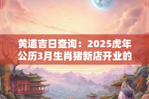 黄道吉日查询：2025虎年公历3月生肖猪新店开业的吉利日子