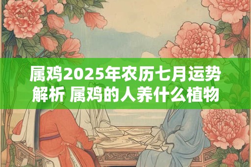 属鸡2025年农历七月运势解析 属鸡的人养什么植物好