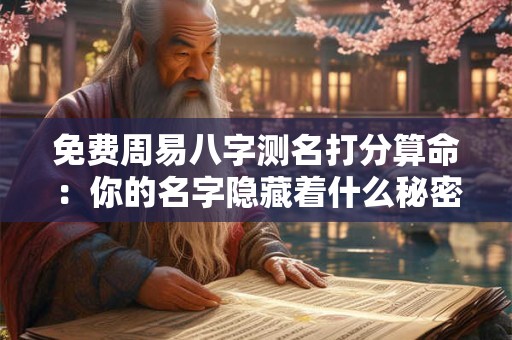 免费周易八字测名打分算命:你的名字隐藏着什么秘密 免费周易八字测名打分算命:你的名字隐藏着什么秘密