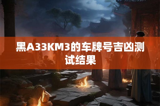 黑A33KM3的车牌号吉凶测试结果