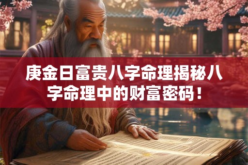 庚金日富贵八字命理揭秘八字命理中的财富密码！