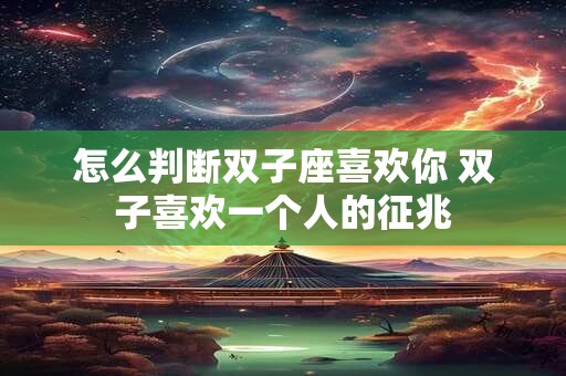 怎么判断双子座喜欢你 双子喜欢一个人的征兆