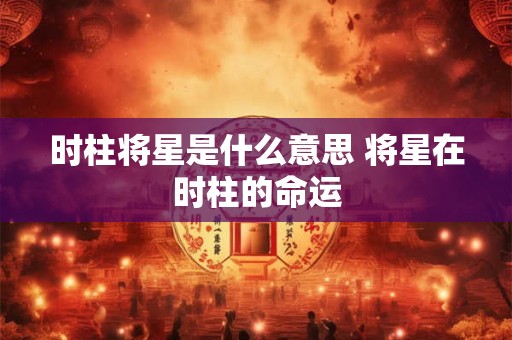 时柱将星是什么意思 将星在时柱的命运
