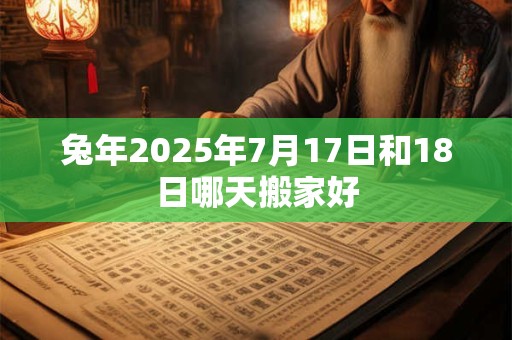 详细阅读:兔年2025年7月17日和18日哪天搬家好 兔年2025年7月17日和18日哪天搬家好