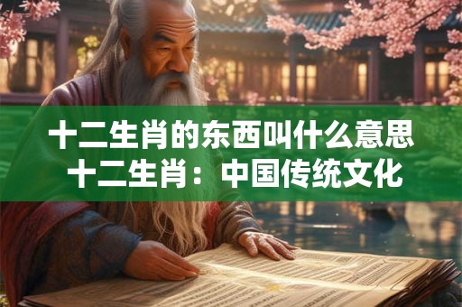 十二生肖的东西叫什么意思 十二生肖:中国传统文化的瑰宝 十二生肖的东西叫什么意思 十二生肖:中国传统文化的瑰宝
