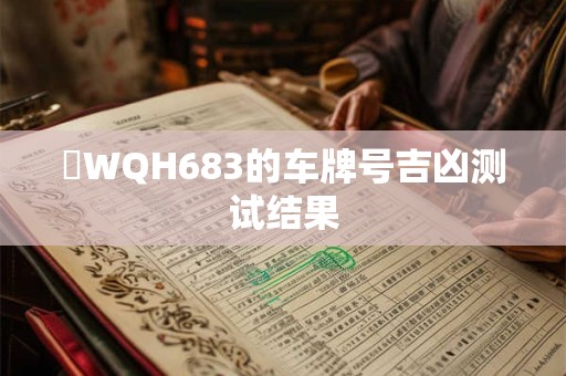 粵WQH683的车牌号吉凶测试结果
