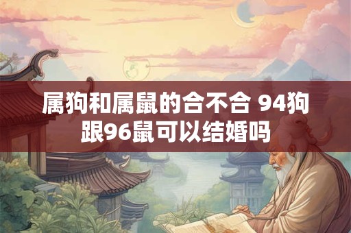 属狗和属鼠的合不合 94狗跟96鼠可以结婚吗 属狗和属鼠的合不合 94狗跟96鼠可以结婚吗