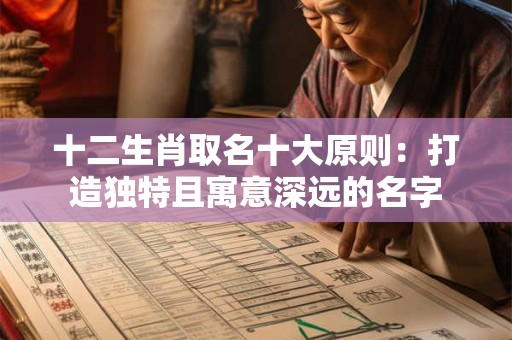 十二生肖取名十大原则:打造独特且寓意深远的名字 十二生肖取名十大原则:打造独特且寓意深远的名字