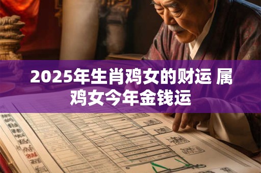 2025年生肖鸡女的财运 属鸡女今年金钱运