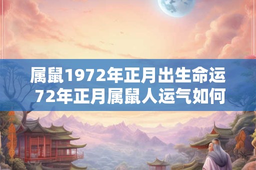 属鼠1972年正月出生命运 72年正月属鼠人运气如何