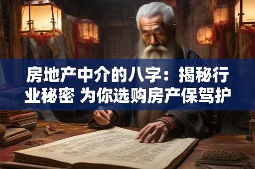 房地产中介的八字：揭秘行业秘密 为你选购房产保驾护航