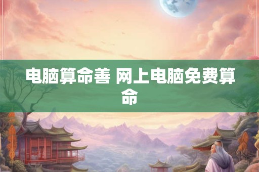 电脑算命善 网上电脑免费算命