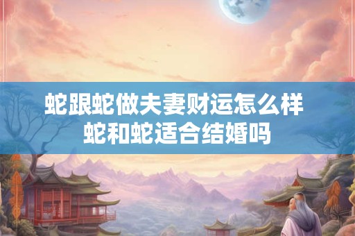 蛇跟蛇做夫妻财运怎么样 蛇和蛇适合结婚吗