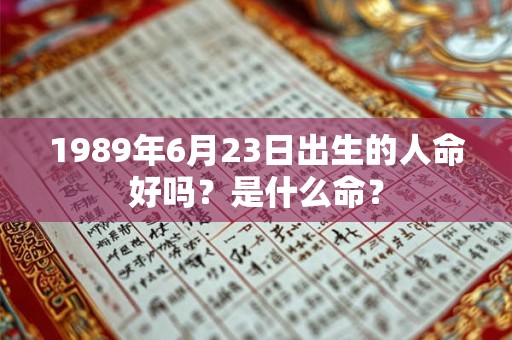 1989年6月23日出生的人命好吗？是什么命？