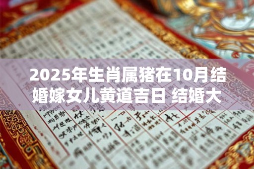 2025年生肖属猪在10月结婚嫁女儿黄道吉日 结婚大吉日查询