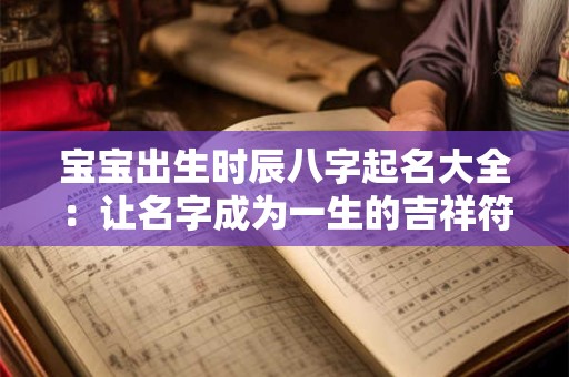 宝宝出生时辰八字起名大全:让名字成为一生的吉祥符 宝宝出生时辰八字起名大全:让名字成为一生的吉祥符