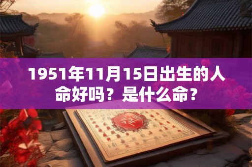 1951年11月15日出生的人命好吗？是什么命？