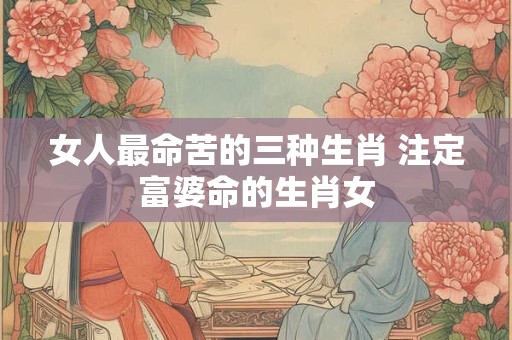 女人最命苦的三种生肖 注定富婆命的生肖女