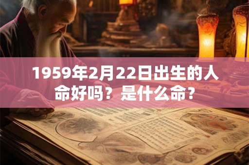 1959年2月22日出生的人命好吗？是什么命？