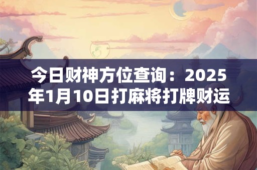 今日财神方位查询：2025年1月10日打麻将打牌财运方位
