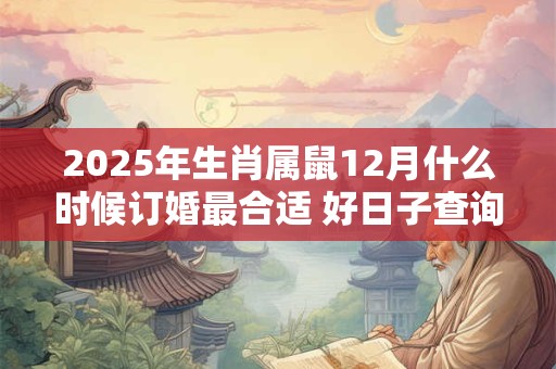 2025年生肖属鼠12月什么时候订婚最合适 好日子查询