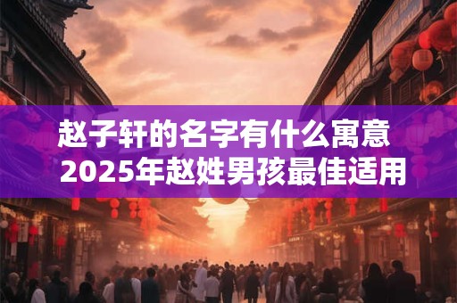 赵子轩的名字有什么寓意  2025年赵姓男孩最佳适用字
