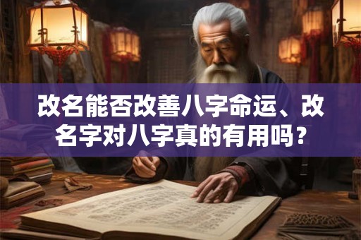 改名能否改善八字命运、改名字对八字真的有用吗？