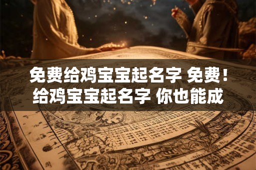 免费给鸡宝宝起名字 免费！给鸡宝宝起名字 你也能成为