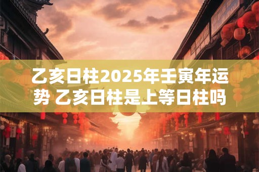 乙亥日柱2025年壬寅年运势 乙亥日柱是上等日柱吗