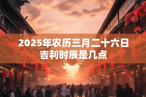 2026年农历三月二十六日吉利时辰是几点 2026年农历三月二十六日吉利时辰是几点