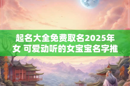 起名大全免费取名2025年女 可爱动听的女宝宝名字推荐