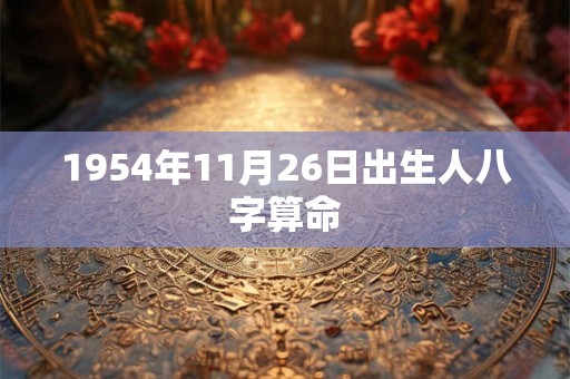 1954年11月26日出生人八字算命